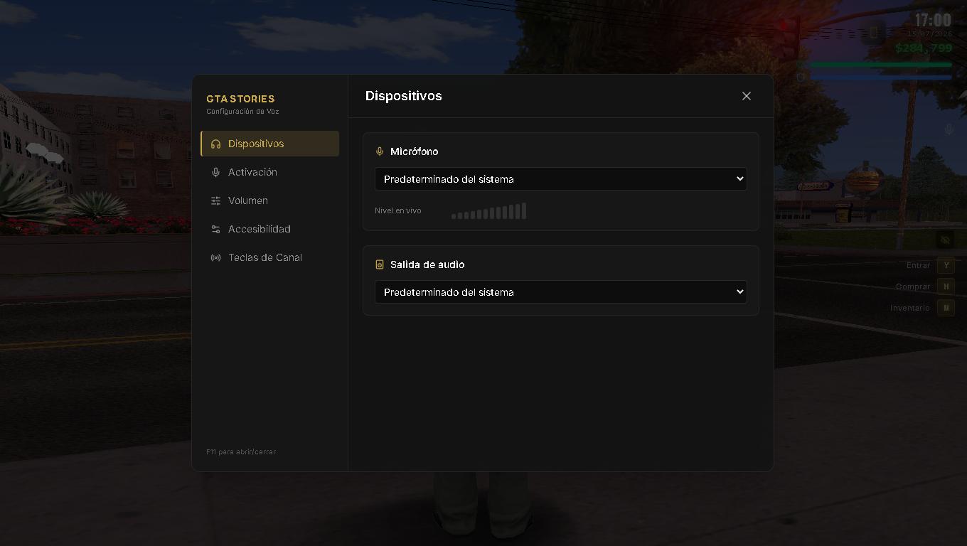 Configuración de Audio & Canales